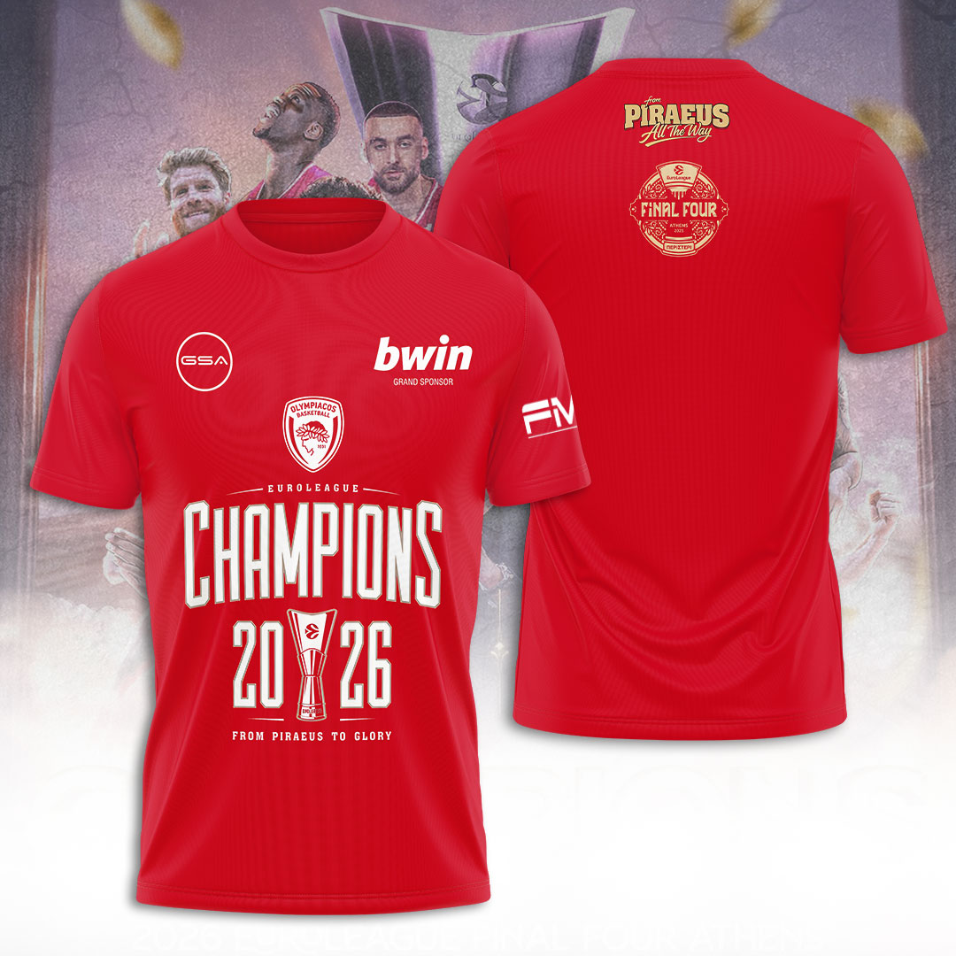 Olympiacos B.C. 2026 EuroLeague Champions 3D Apparel – TANTN23577