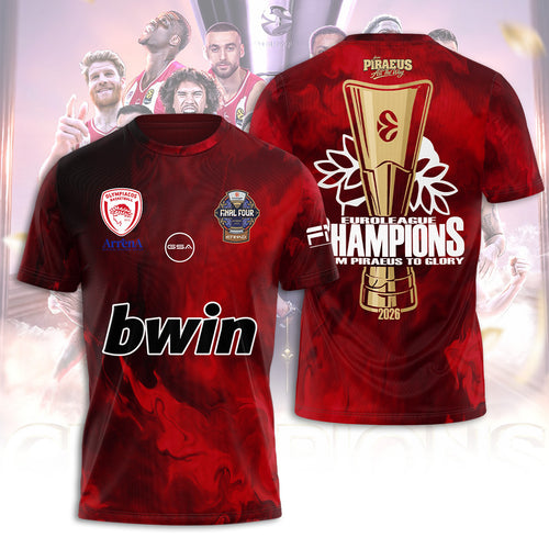 Olympiacos B.C. 2026 EuroLeague Champions 3D Apparel – TANTN23575