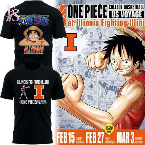 One Piece × Illinois Fighting Illini Shirt