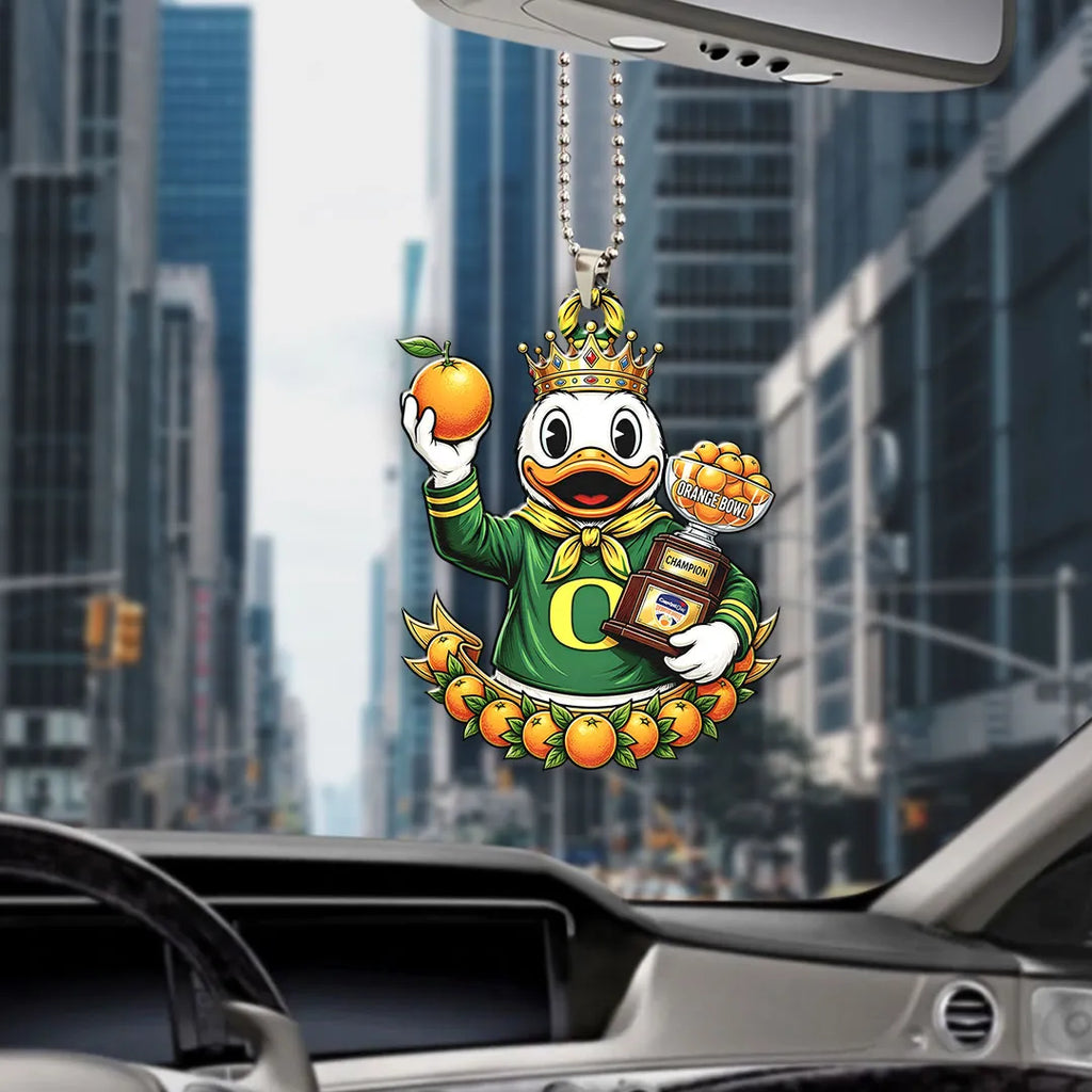 Oregon Ducks Football 2026 Orange Bowl Champions Custom shape 2-sided Acrylic Car Ornament – HOATT15482