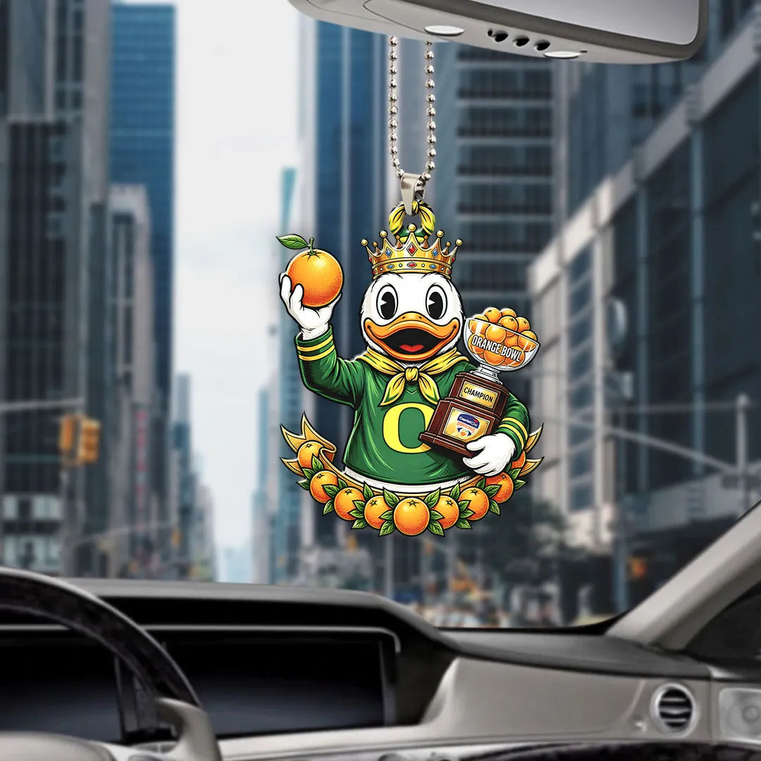 Oregon Ducks Football 2026 Orange Bowl Champions Custom shape 2-sided Acrylic Car Ornament – HOATT15482