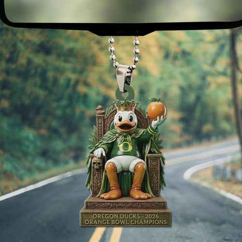 Oregon Ducks Football 2026 Orange Bowl Champions Custom shape 2-sided Acrylic Car Ornament – TMTHU3082