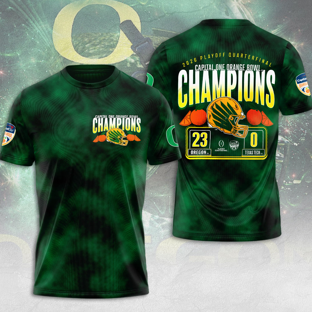 Oregon Ducks Football Orange Bowl Champions 3D Apparel – MAITM14319