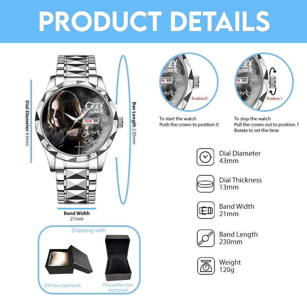 Ozzy Osbourne Alloy Luxury Quartz Watch – GNE4247