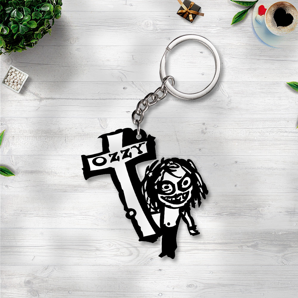 Ozzy Osbourne Custom Shape 2-sided Keychain – GNE 4082