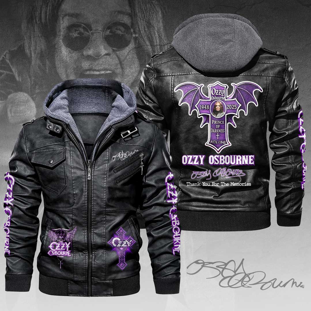 Ozzy Osbourne 2D Leather Hooded Jacket – HOATT14905