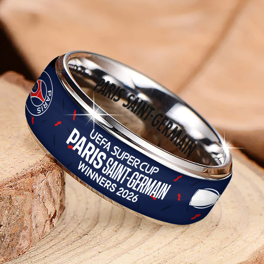 Paris Saint-Germain 2026 UEFA Super Cup Winners Custom Alloy Ring – TANTN24890
