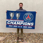 Paris Saint-Germain Champions of Europe 25/26 3D Double-side House Flag – TANTN23330