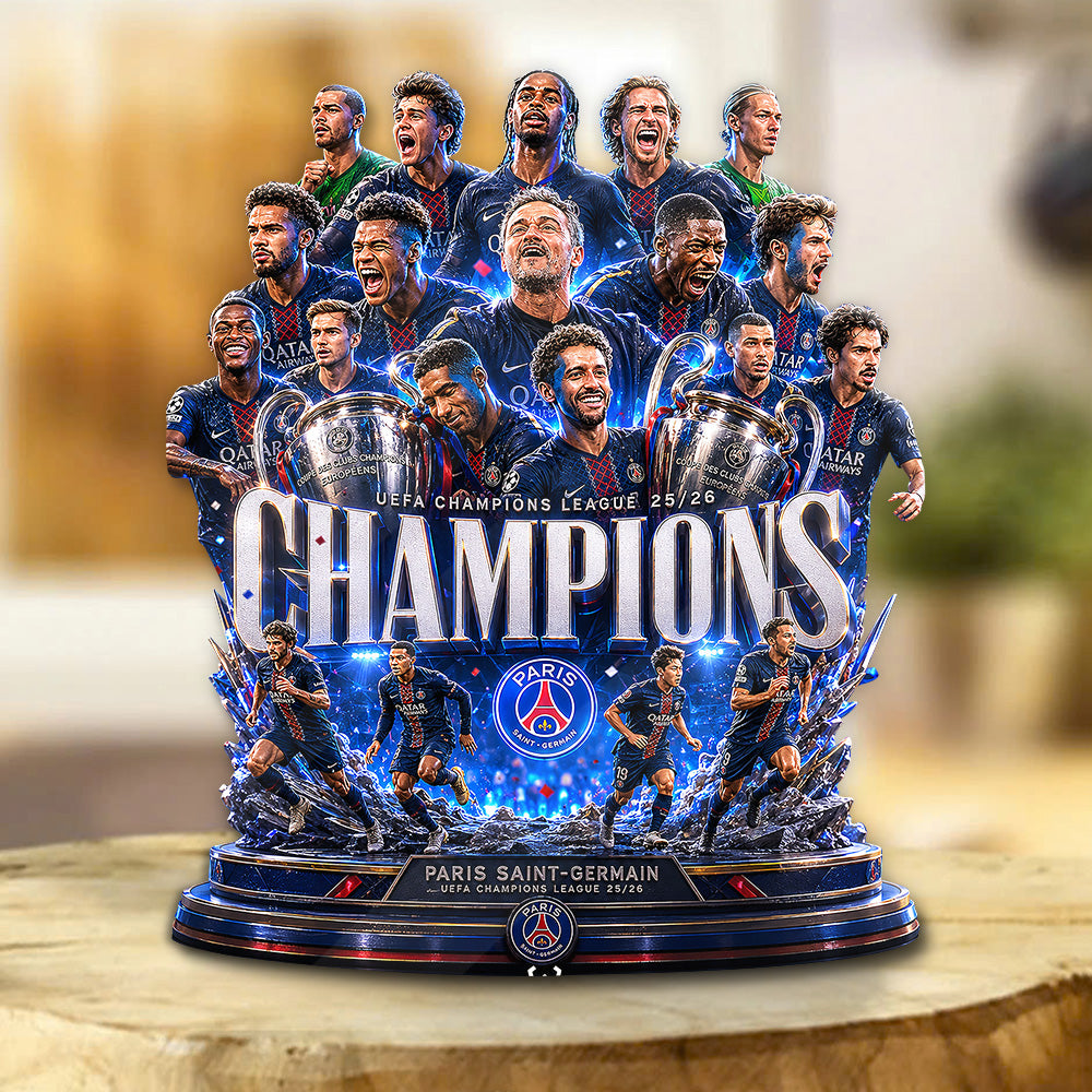 Paris Saint-Germain 25/26 Champions League Champions Custom Shape Acrylic Plaque – GNE6742