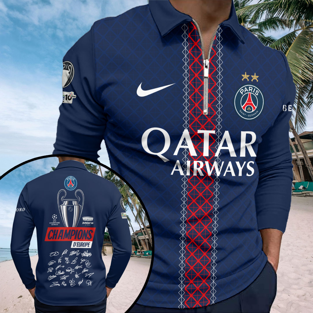 Paris Saint-Germain 25/26 Champions League Champions Zip Polo Shirt – HOATT18446