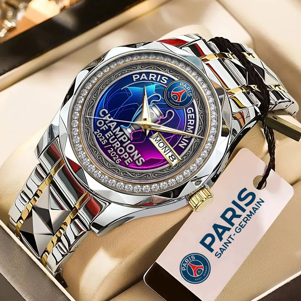 Paris Saint-Germain Champions of Europe 25/26 Alloy Luxury Quartz Watch – TMTHU6760