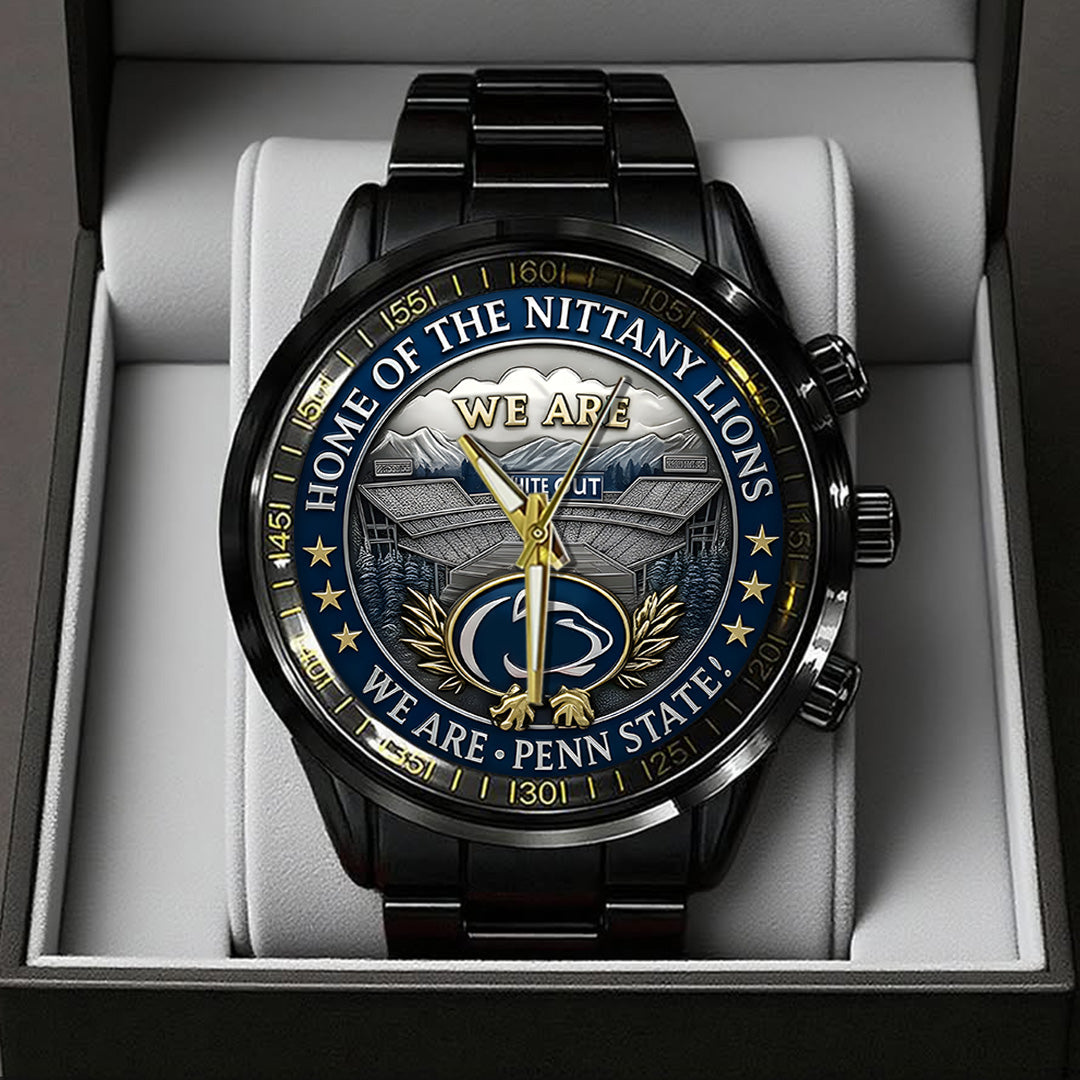 Penn State Nittany Lions Football 170th Anniversary 2025 Black Stainless Steel Watch – TANTN16151