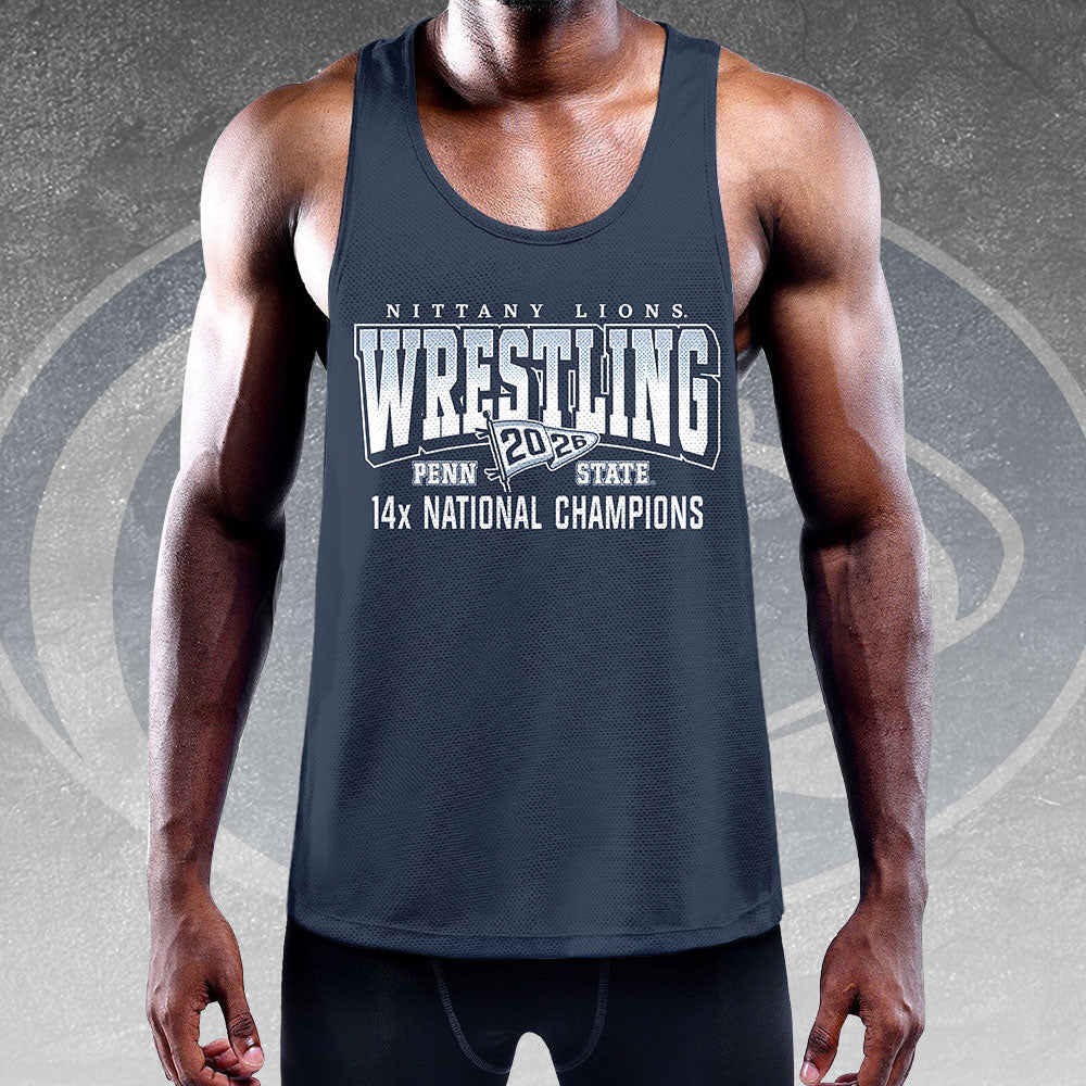Penn State Nittany Lions Wrestling 2026 National Champions Y-Back Muscle Tank Top – HOATT17044