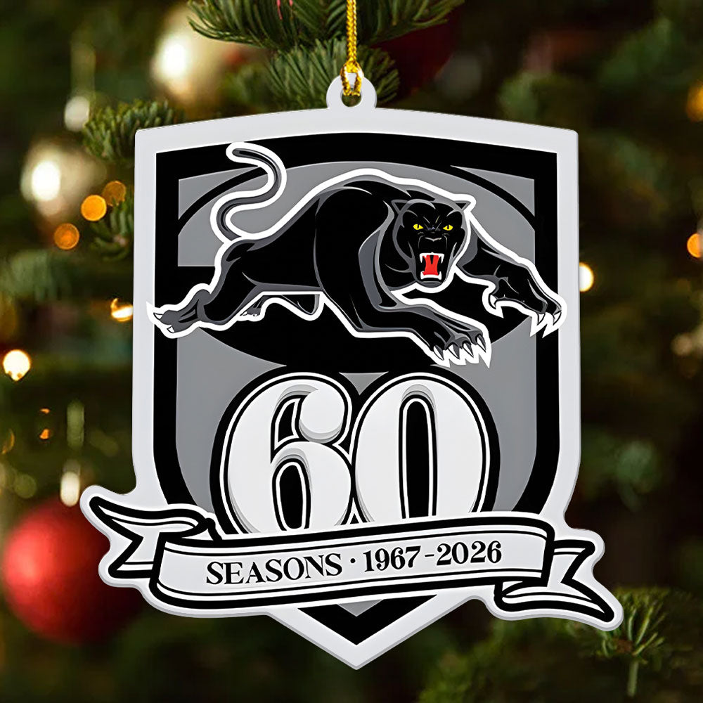 Penrith Panthers 60th Anniversary Custom Shape 2-sided Acrylic Ornament – TANTN18610