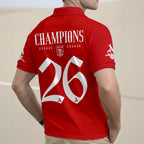 Personalized Arsenal FC Premier League Champions 25/26 Zip Polo Shirt – TMTHU6411