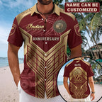 Personalized Indian Motorcycle 125th Anniversary Short Sleeve Button-Down Shirt – TMTHU8593
