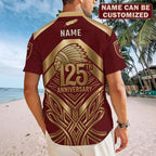 Personalized Indian Motorcycle 125th Anniversary Short Sleeve Button-Down Shirt – TMTHU8593