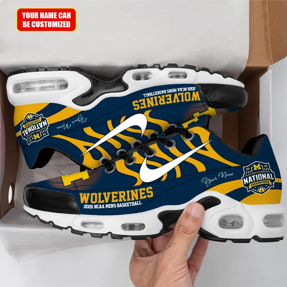 Personalized Michigan Wolverines 2026 NCAA Men's Basketball National Champs Air Max Shoes – TMTHU5170