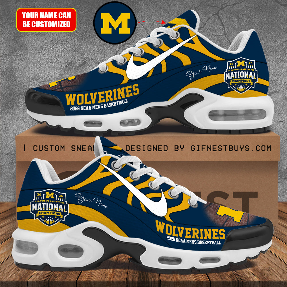 Personalized Michigan Wolverines 2026 NCAA Men's Basketball National Champs Air Max Shoes – TMTHU5170