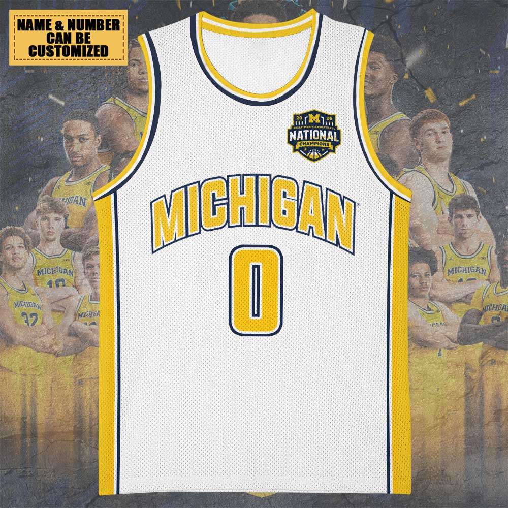 Personalized Michigan Wolverines 2026 NCAA Men's Basketball National Champs Basketball Jersey – TMTHU4973