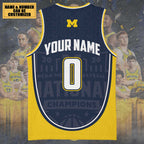 Personalized Michigan Wolverines 2026 NCAA Men's Basketball National Champs Basketball Jersey – TMTHU4973