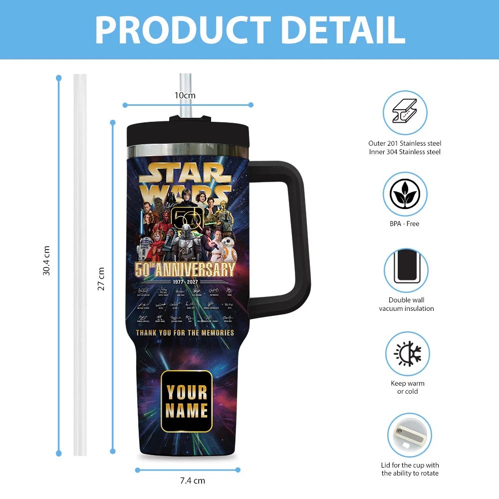 Personalized Star Wars 50th Anniversary 40oz Tumbler – TMTHU9085