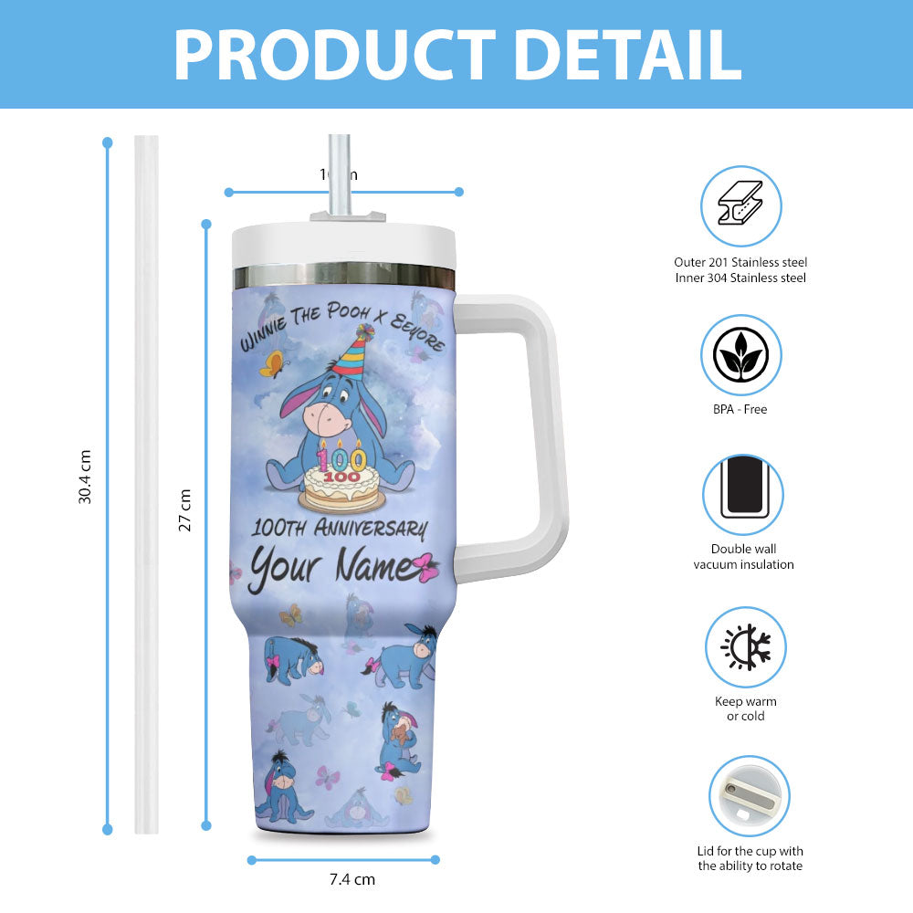Personalized Winnie-the-Pooh x Eeyore 100th Anniversary 40oz Tumbler – TMTHU4645