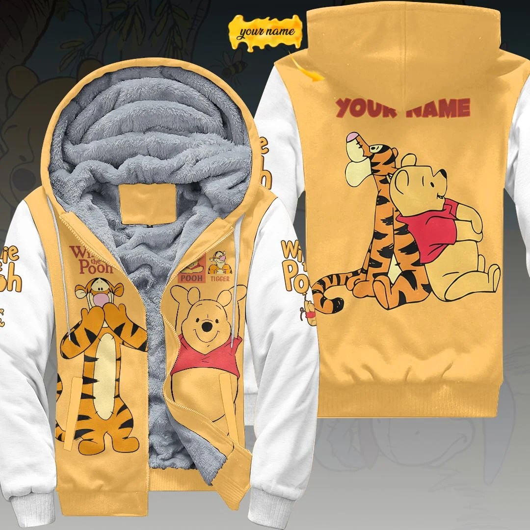 Personalized Winnie-the-Pooh 100th Anniversary 3D Fleece Zip Hoodie – HOATT21084