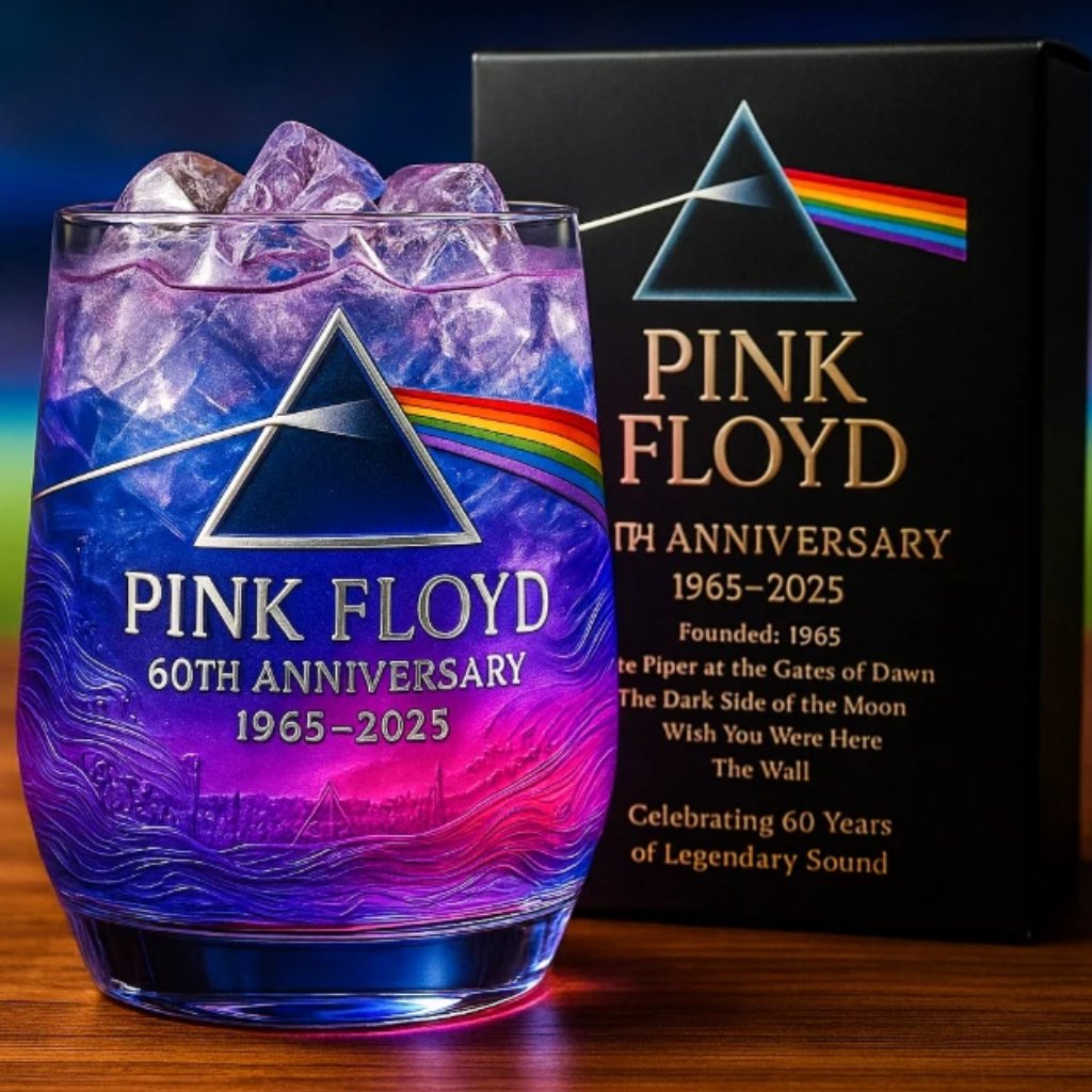 Pink Floyd 60Th Anniversary Whiskey Glass