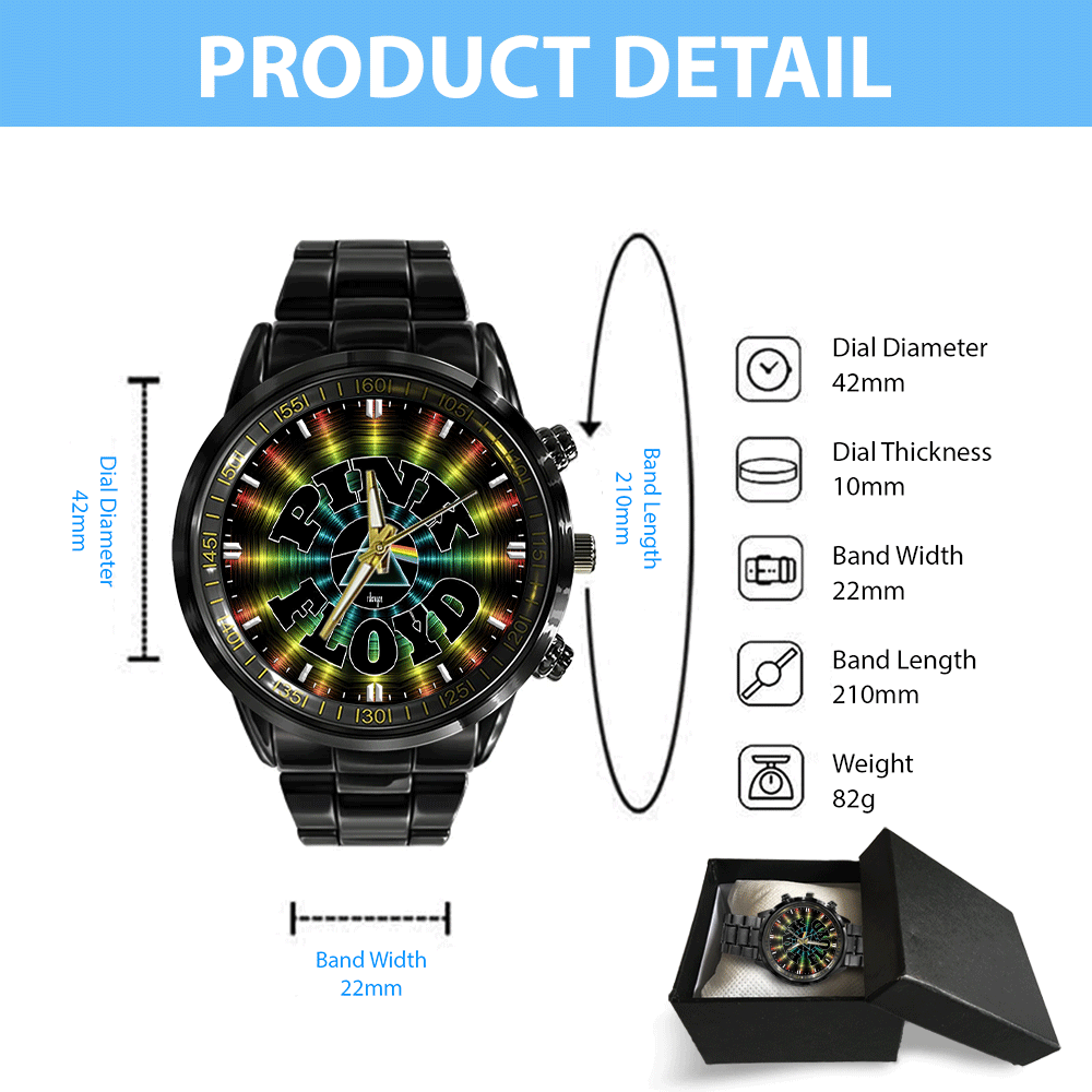 Pink Floyd Black Stainless Steel Watch – GNE 2834