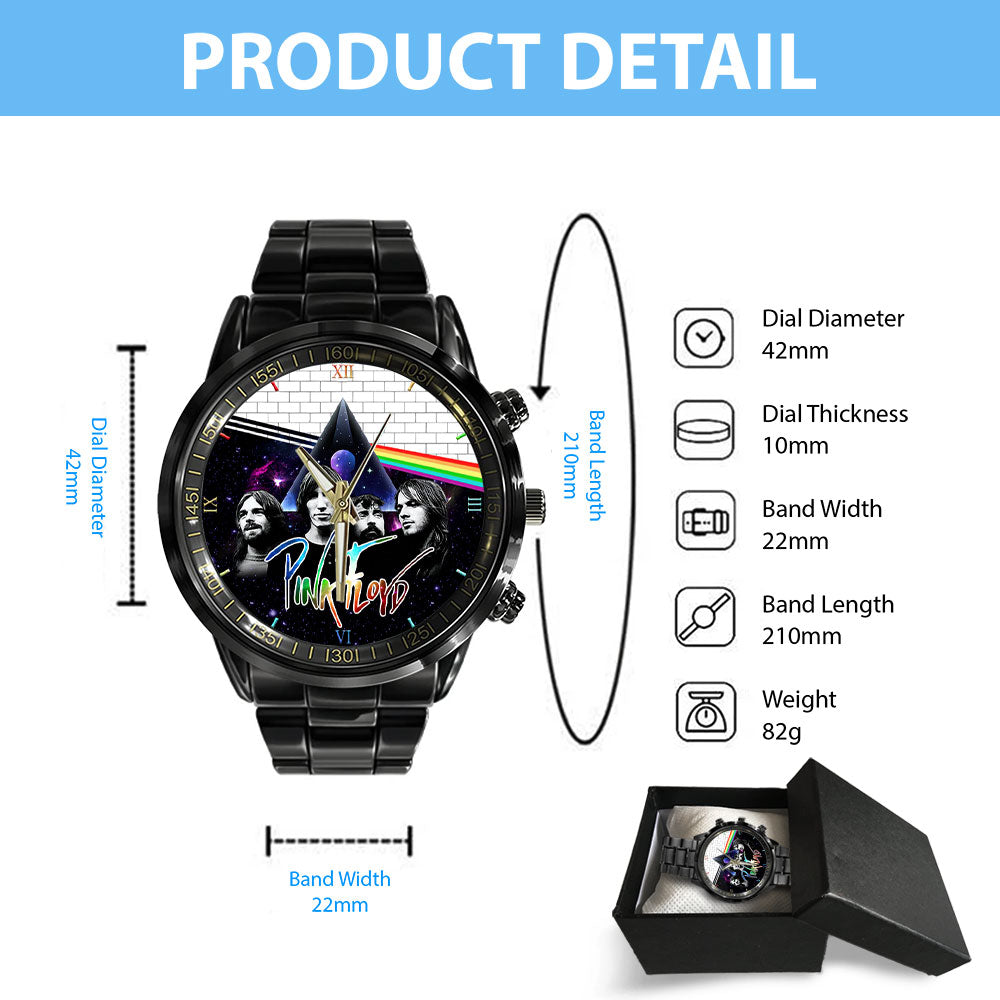 Pink Floyd Black Stainless Steel Watch – HOATT 4551