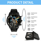 Pink Floyd Black Stainless Steel Watch – HOATT 7489