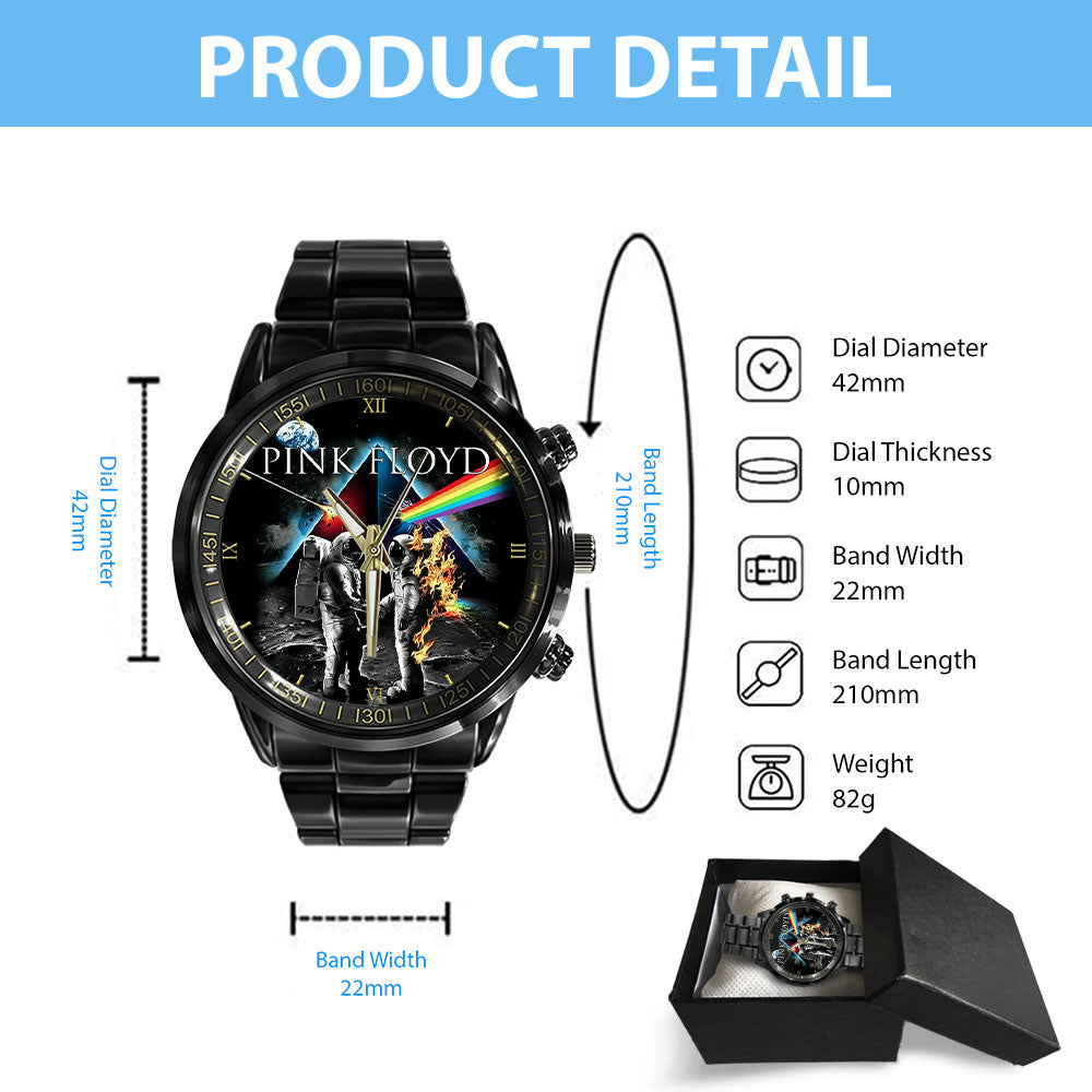 Pink Floyd Black Stainless Steel Watch – HOATT 7489