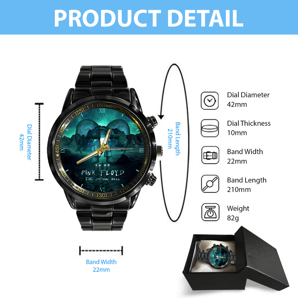 Pink Floyd Black Stainless Steel Watch – GNE 348