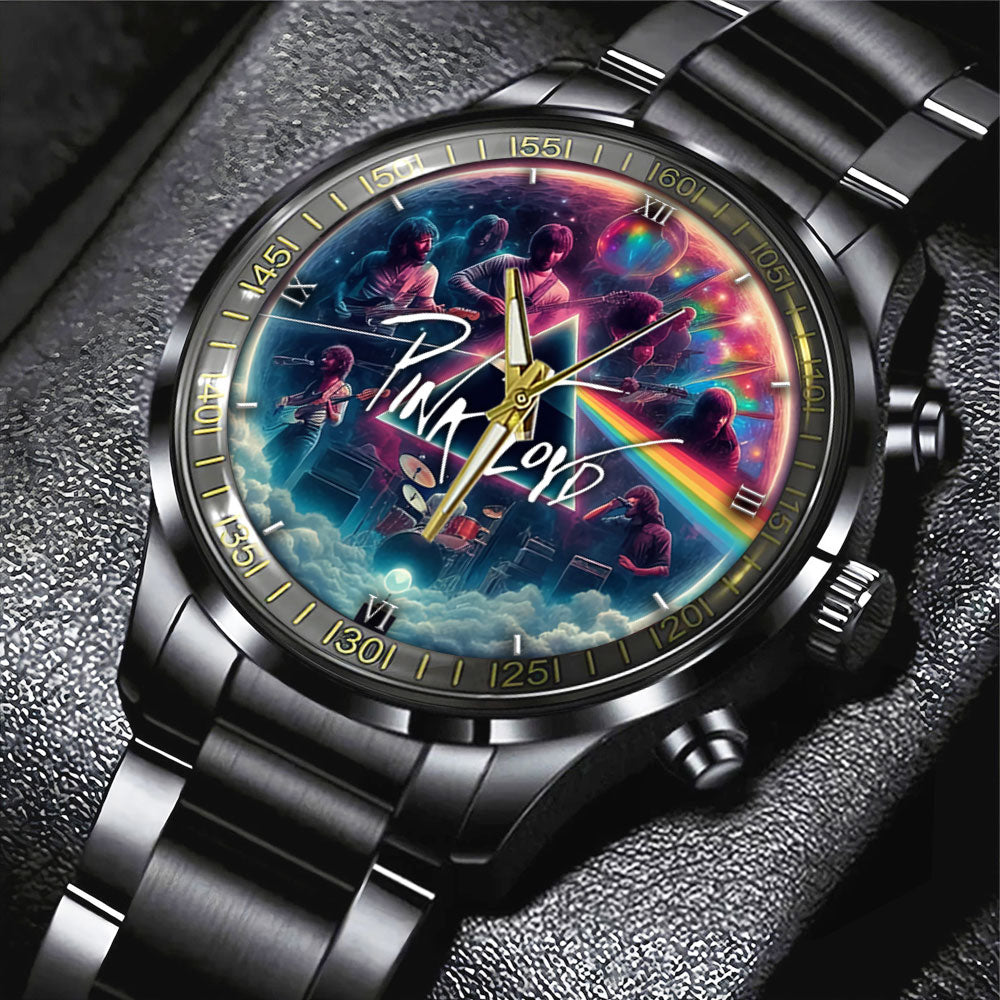Pink Floyd Black Stainless Steel Watch – GNE 506