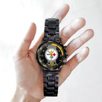 Personalized Pittsburgh Steelers Black Stainless Steel Watch – TANTN16033