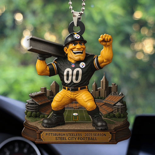 Pittsburgh Steelers 2025 Season Custom shape 2-sided Acrylic Car Ornament – HOATT13683