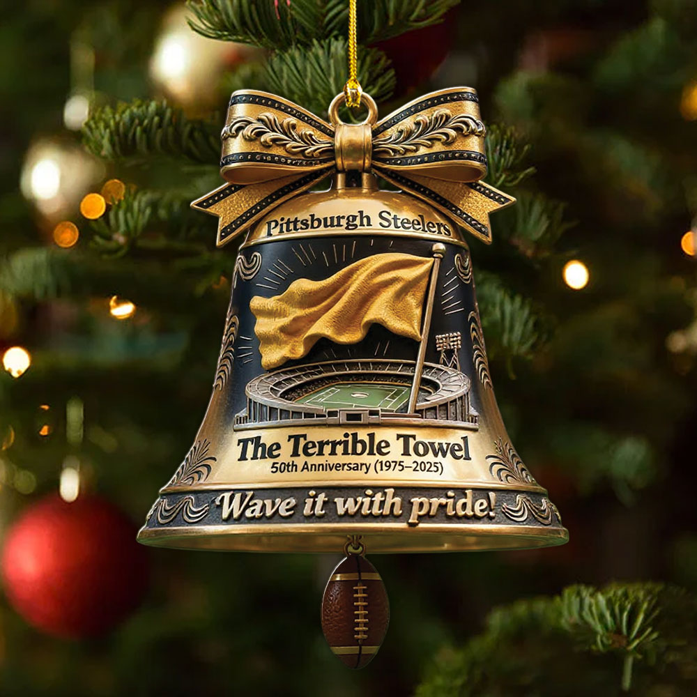 Pittsburgh Steelers 50th Anniversary The Terrrible Towel Custom Shape 2-sided Acrylic Ornament – MAITM13958