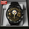 Personalized Pittsburgh Steelers 92nd Anniversary 2026 Black Stainless Steel Watch – TANTN16135