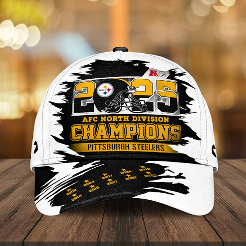 Pittsburgh Steelers 2025 AFC North Champions Classic Cap – MAITM14335