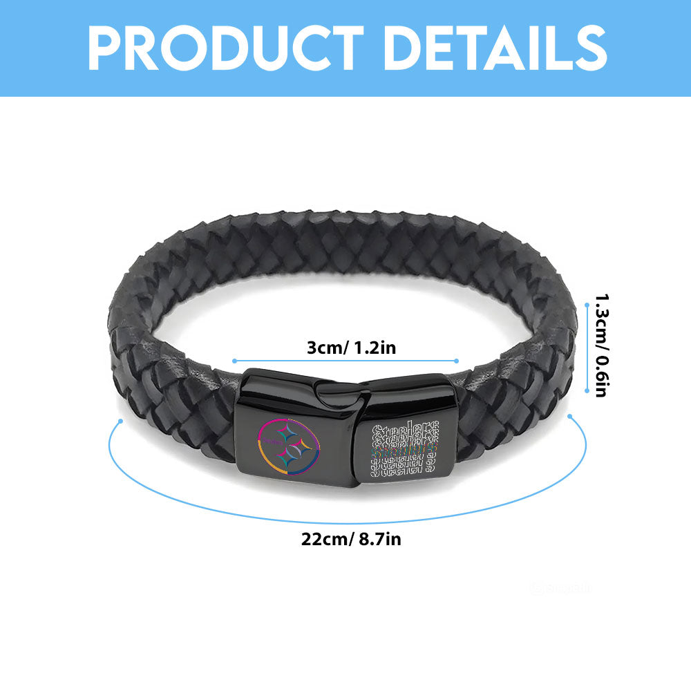 Pittsburgh Steelers Crucial Catch 2025 Braided Leather Bracelet – TANTN15938