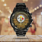 Pittsburgh Steelers The Terrible Towel 2025 Black Stainless Steel Watch – TANTN16139