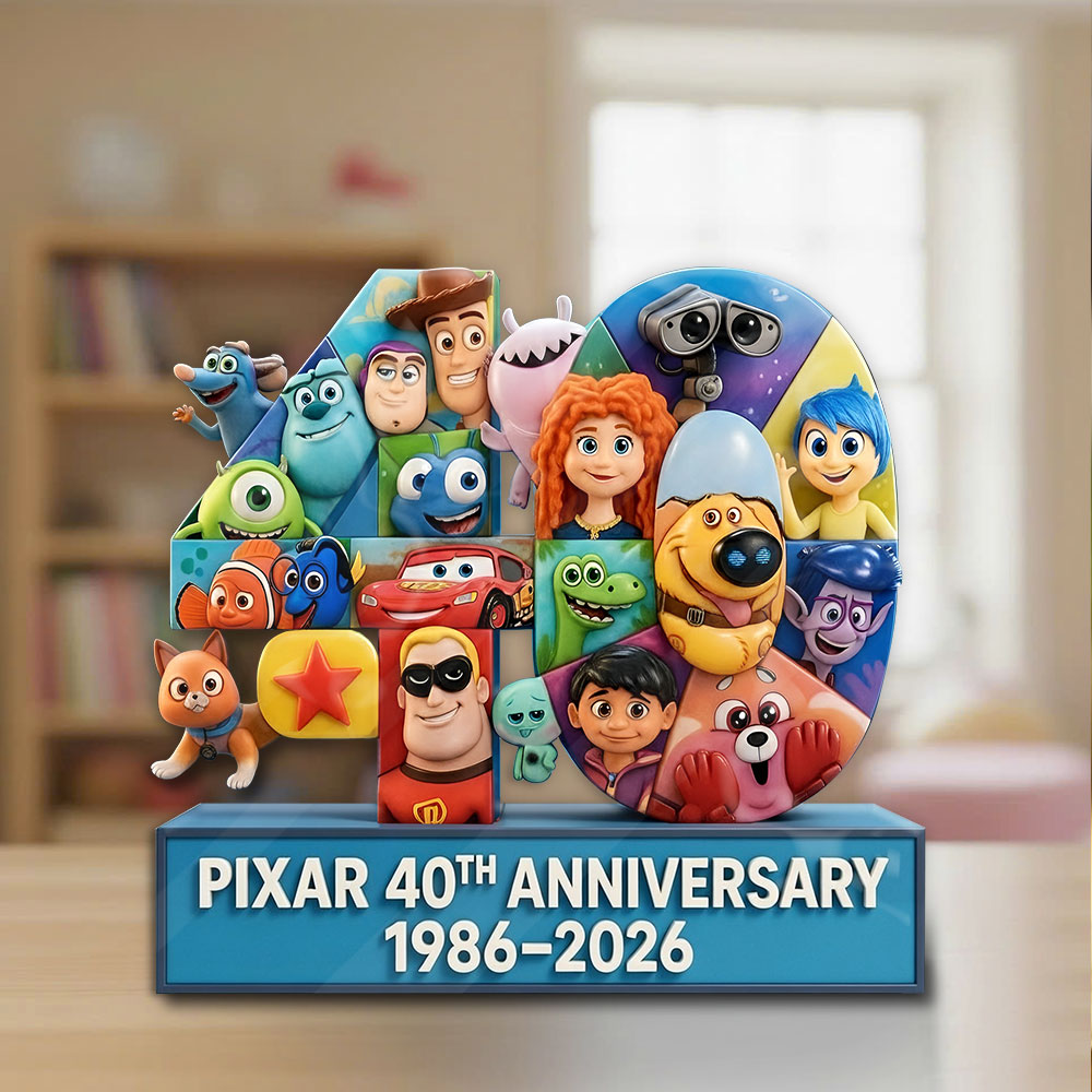 Pixar Animation Studios 40th Anniversary Custom Shape Acrylic Plaque – TMTHU3790