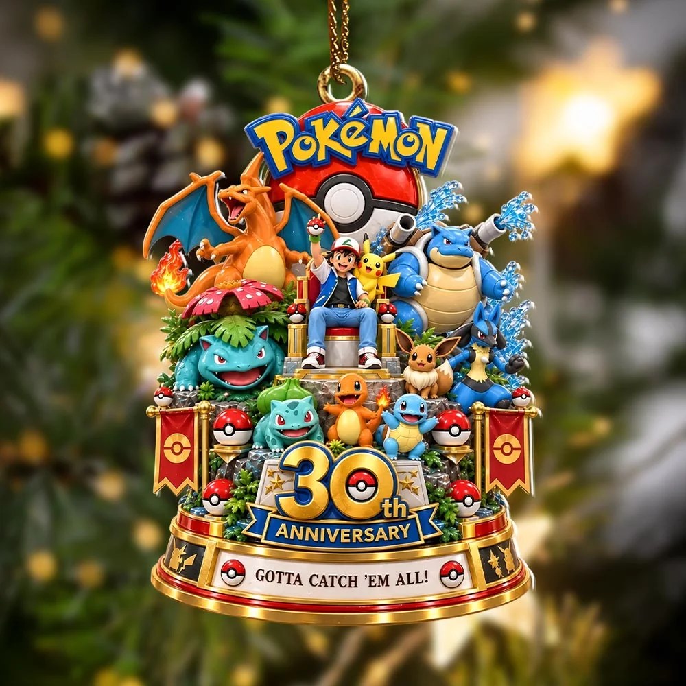 Pokemon 30th Anniversary Custom Shape 2-side Printed Acrylic Ornament – HOATT21387