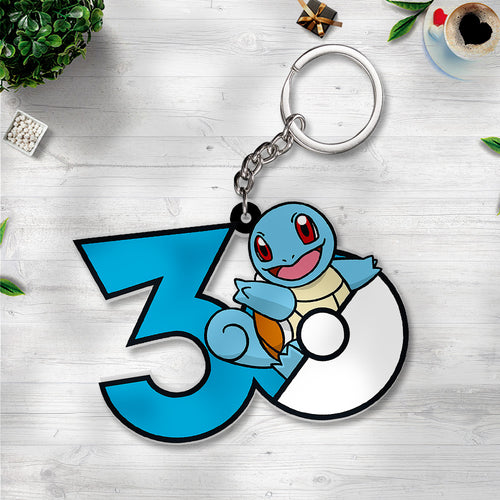 Pokemon x Squirtle 30th Anniversary Custom Shape 2-sided Keychain – GNE5231
