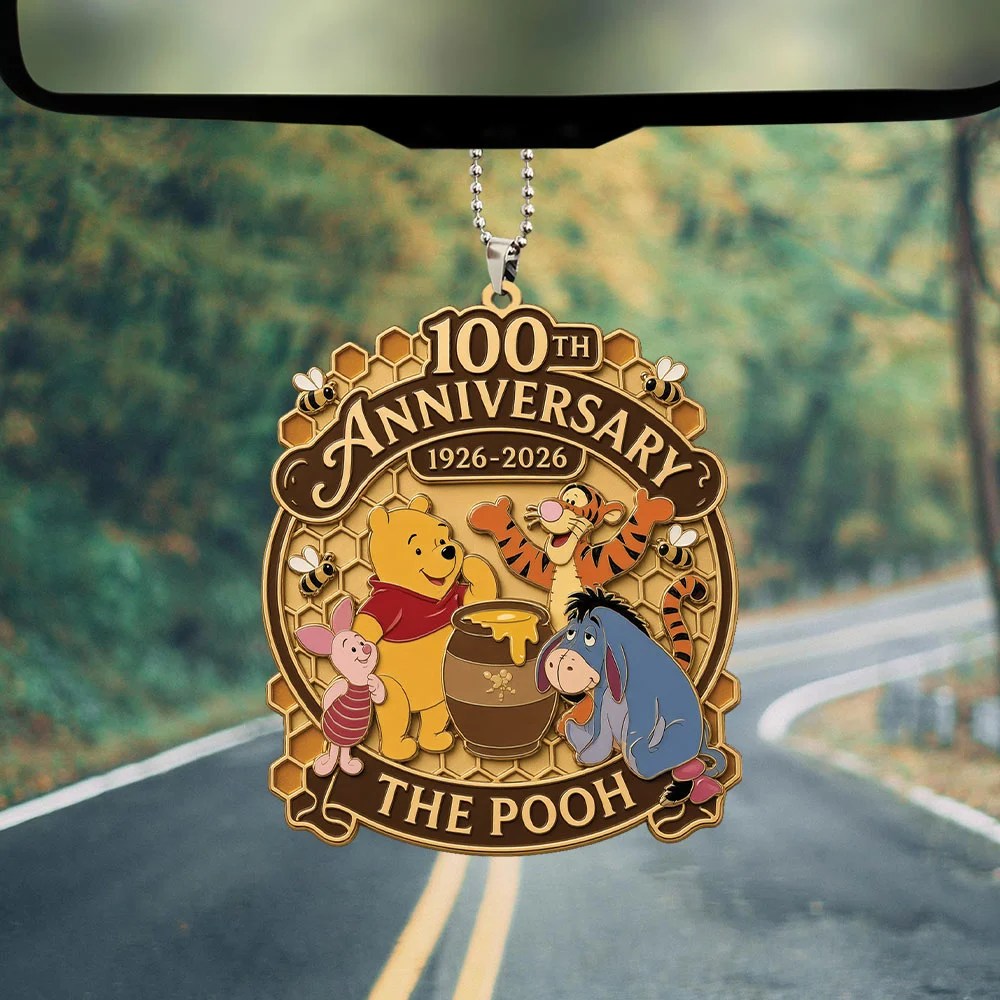 Winnie-the-Pooh 100th Anniversary Custom shape 2-sided Acrylic Car Ornament – GNE8853