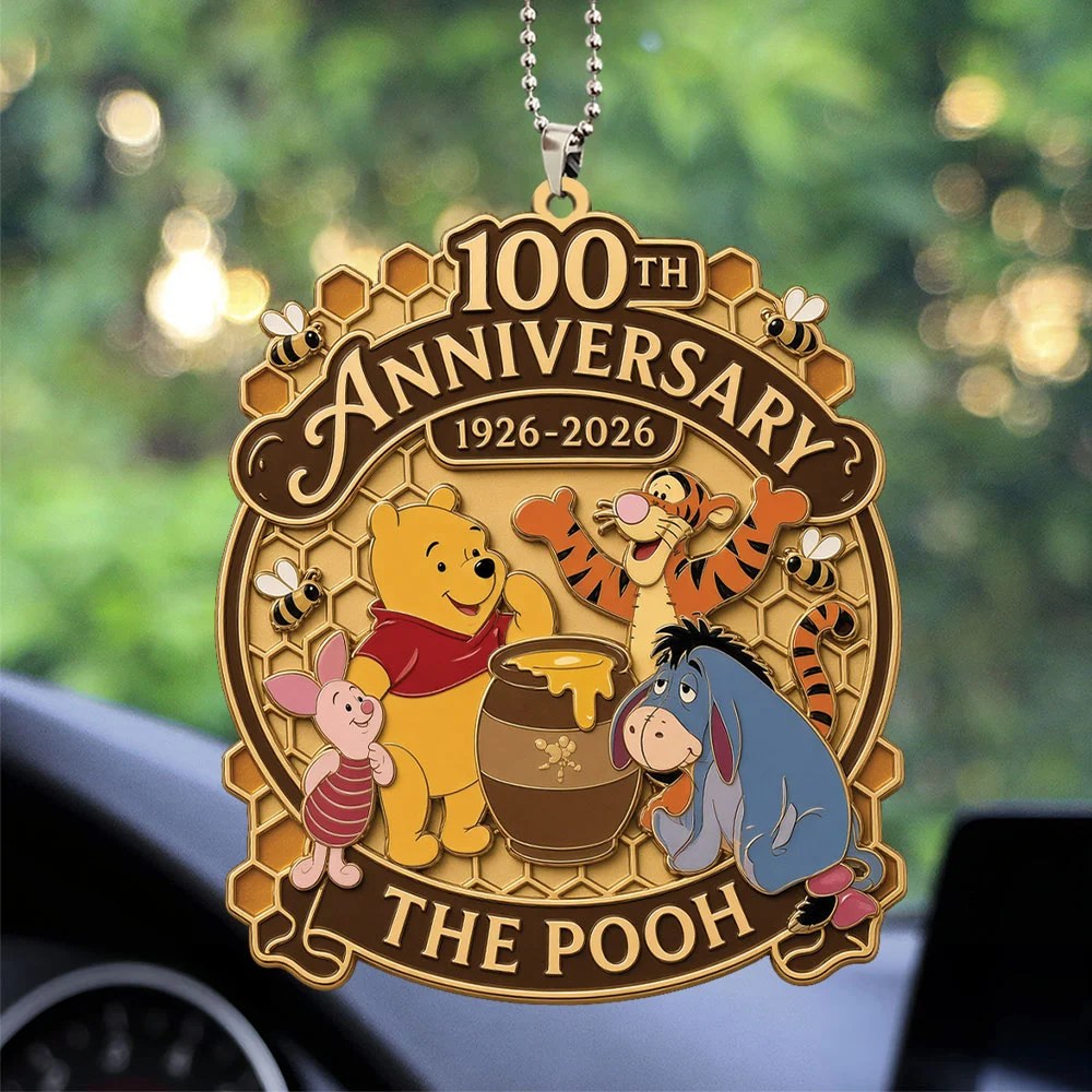 Winnie-the-Pooh 100th Anniversary Custom shape 2-sided Acrylic Car Ornament – GNE8853