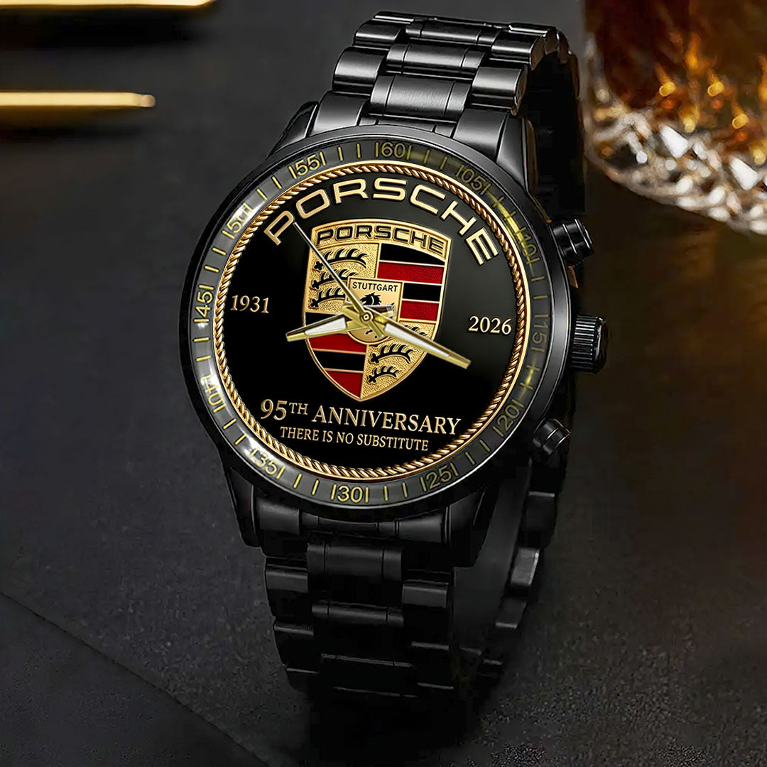 Porsche 95th Anniversary Black Stainless Steel Watch – HOATT15983