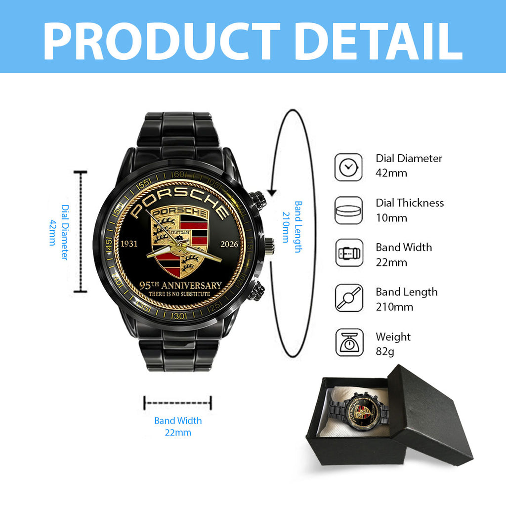 Porsche 95th Anniversary Black Stainless Steel Watch – HOATT15983