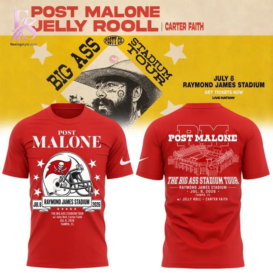 Post Malone The Big Ass Stadium Tour Tampa 2026 T-Shirt